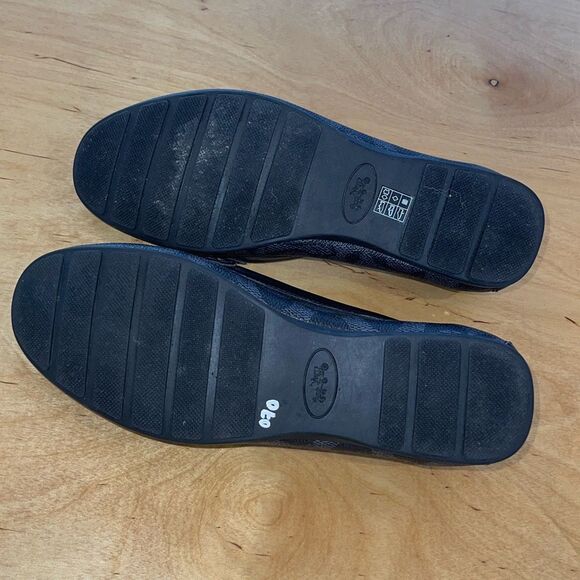 COACH Signature Olive 7.5 B Jacquard Black &‎ Smoke Women's Driving Loafer Logo - Picture 4 of 6